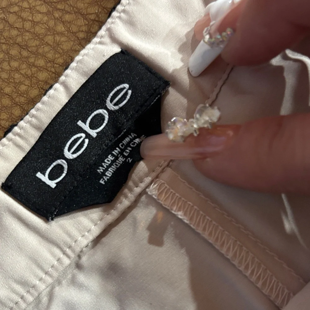 Bebe Black and Ivory Lace/Satin Shorts - Picture 6 of 6